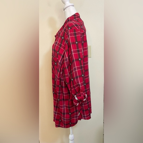 Catherines Women’s Button Down Shirt Red Plaid Size 2X - Picture 9 of 17